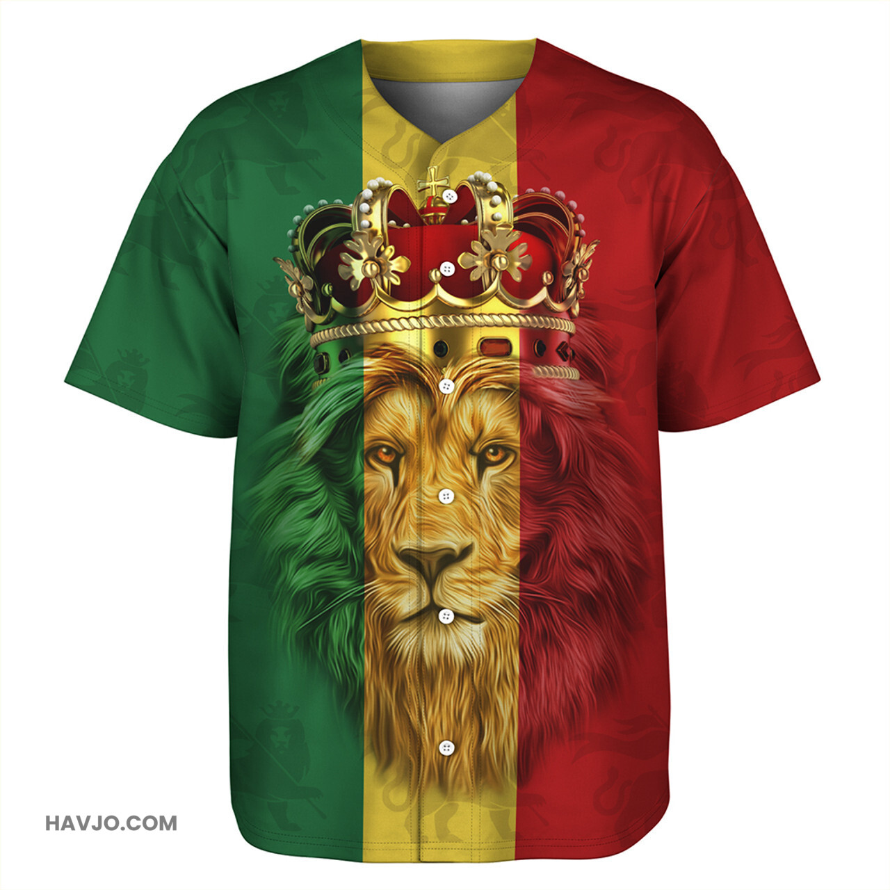 Ethiopia Rasta Lion Of Judah Baseball Jersey