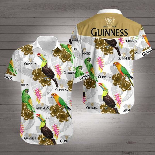Ets 1759 Guinness Hawaiian Shirt Tropical Aloha Button Up