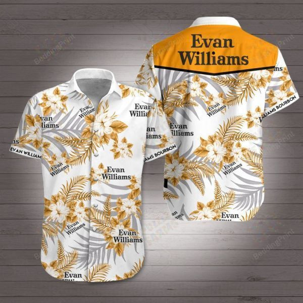 Evan Williams Hawaiian Shirt Tropical Aloha Button Up