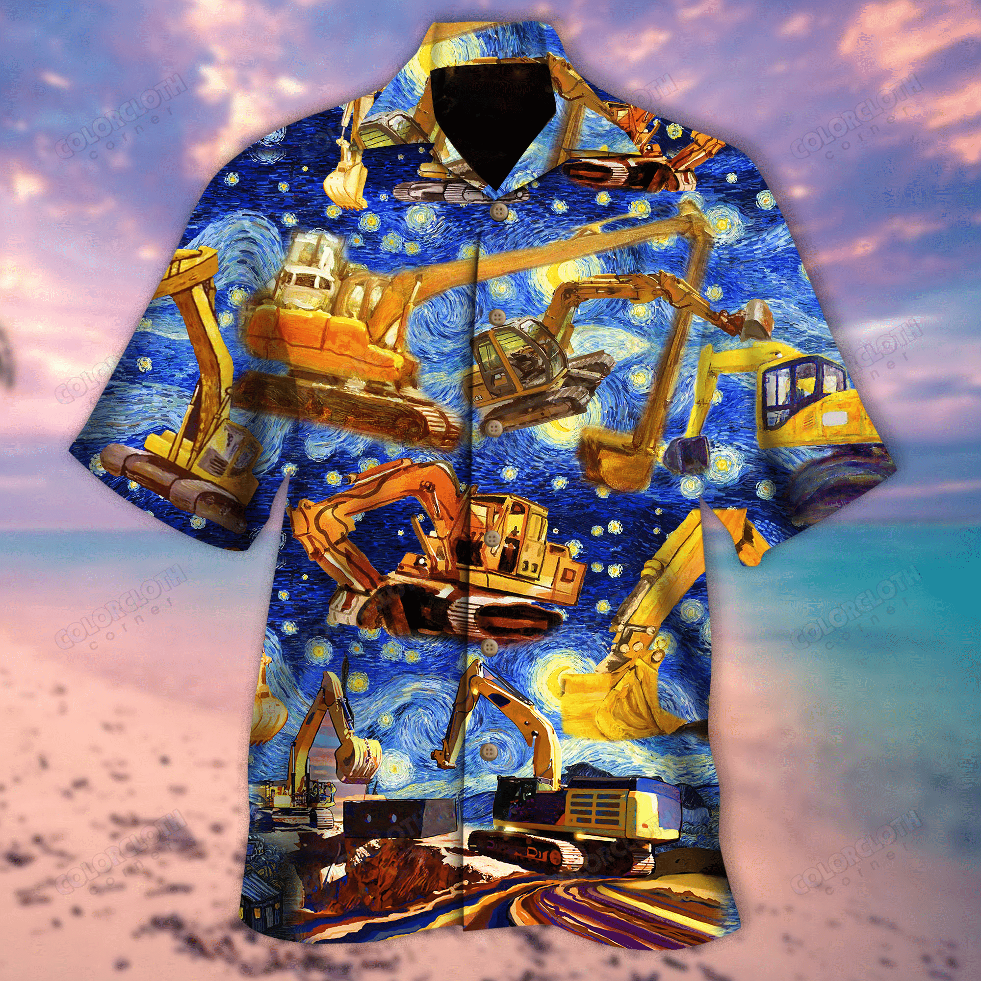 Excavator See You Later Starwars Hawaiian Shirt Tropical Aloha Button Up