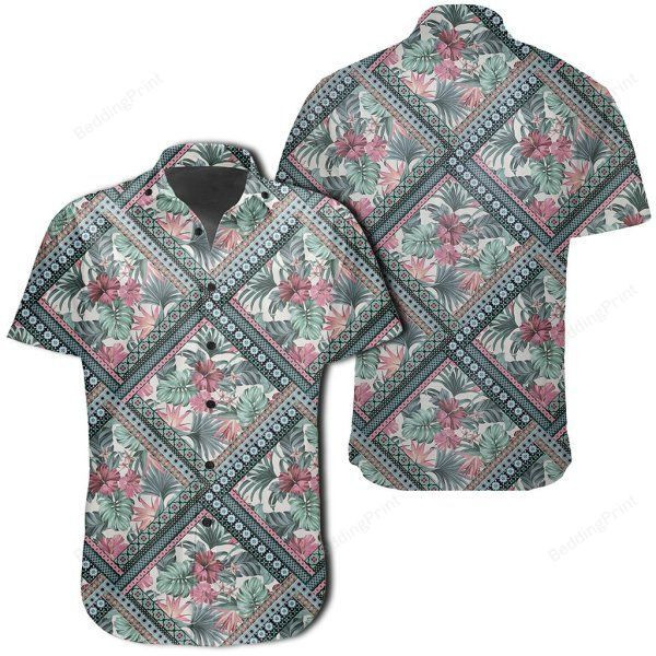Exotic Tropical Flowers In Pastel Colors Hawaiian Shirt Tropical Aloha Button Up