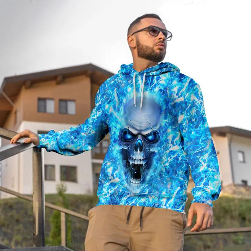 Alternative view of Face Ice Skull 3D All Over Print Hoodie