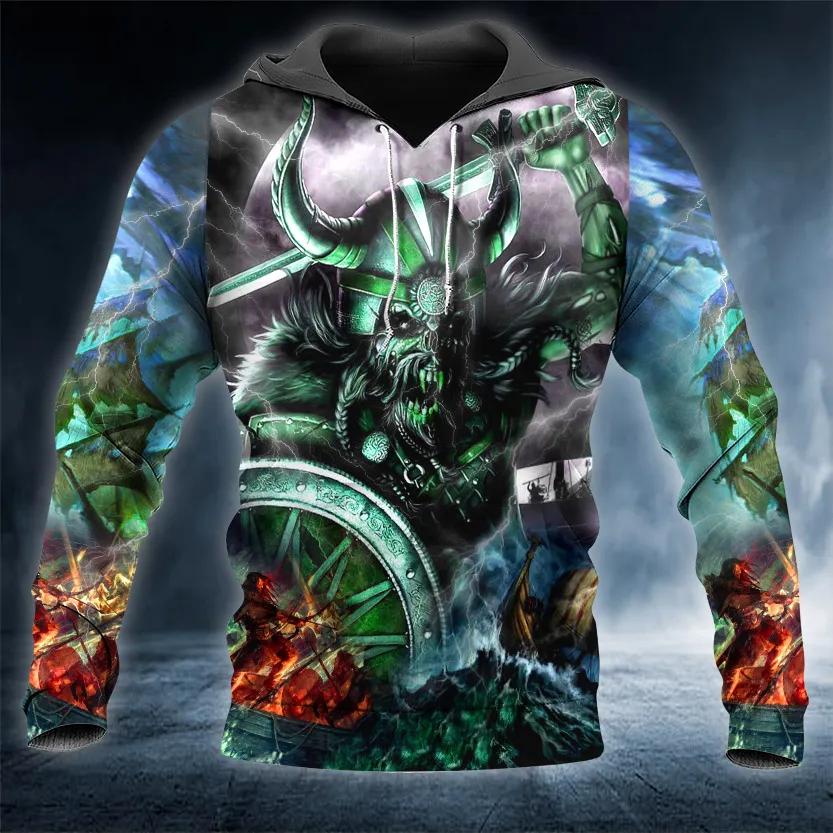 Fantasy Combatant Viking 3D All Over Print Hoodie
