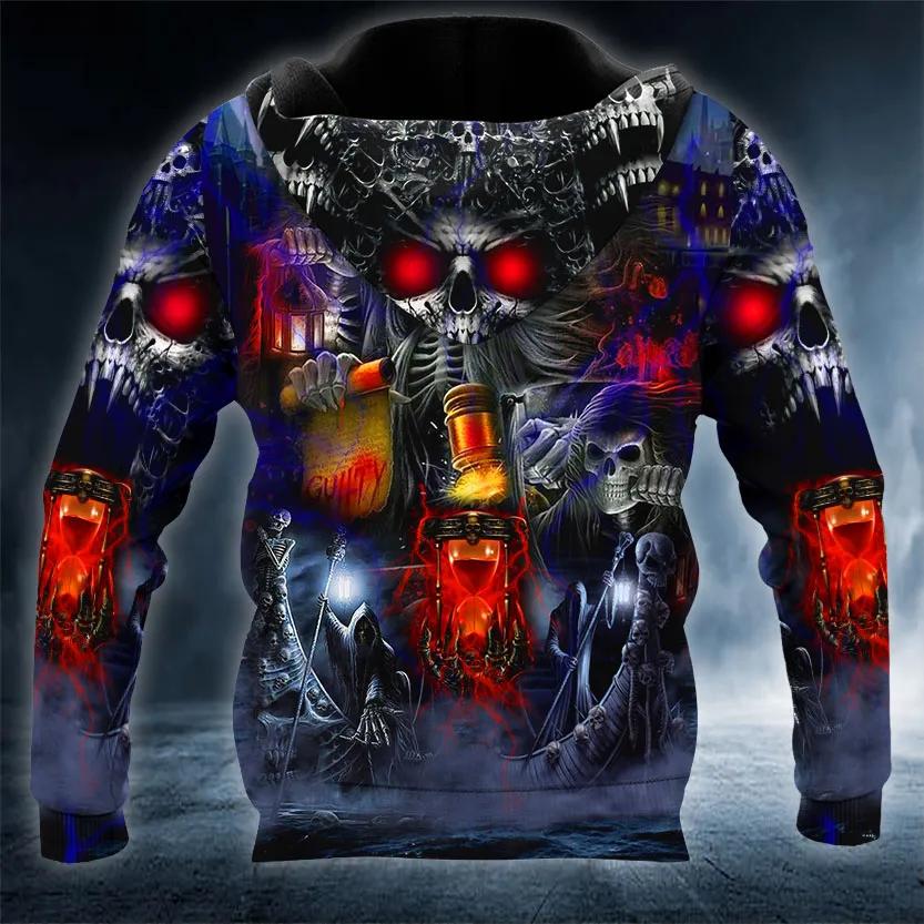 Alternative view of Fantasy Guilty Skull 3D All Over Print Hoodie