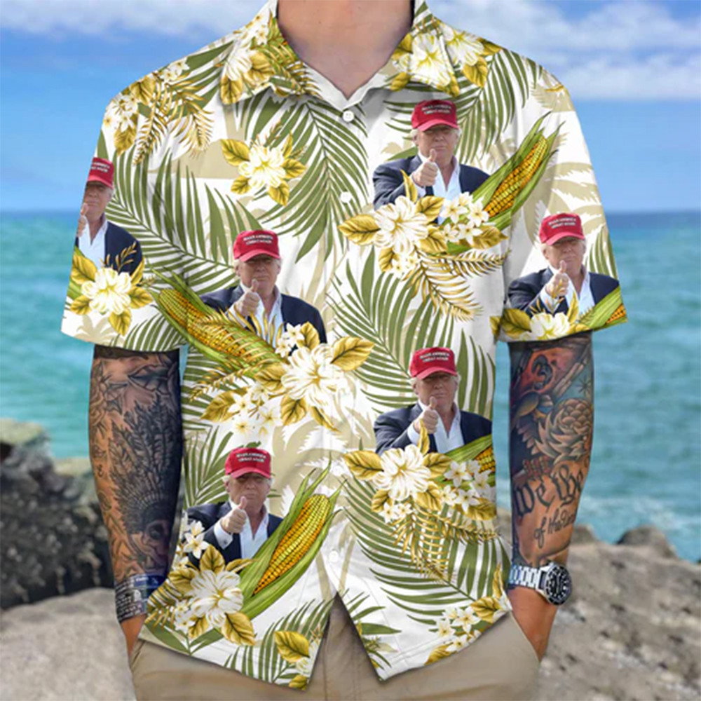 Alternative view of Farmer For Trump 2024 Hawaiian Shirt Take America back Donald Trump Shirt Gifts For Farmer