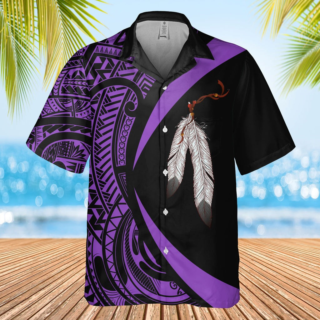Feather Native American Hawaiian Shirt Best Print Native American Inspired Clothing