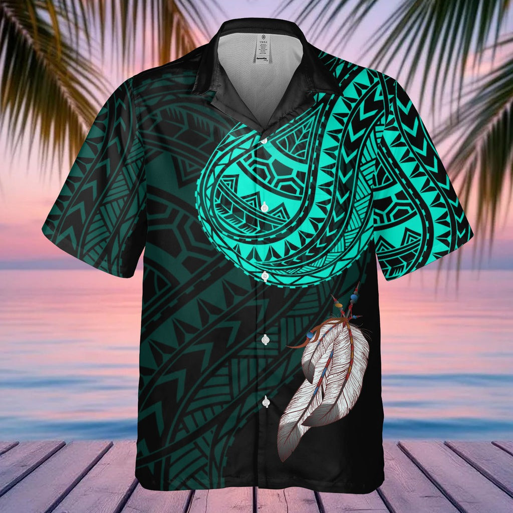 Feather Native American Hawaiian Shirt Inspired Themed Native American Gifts For Him