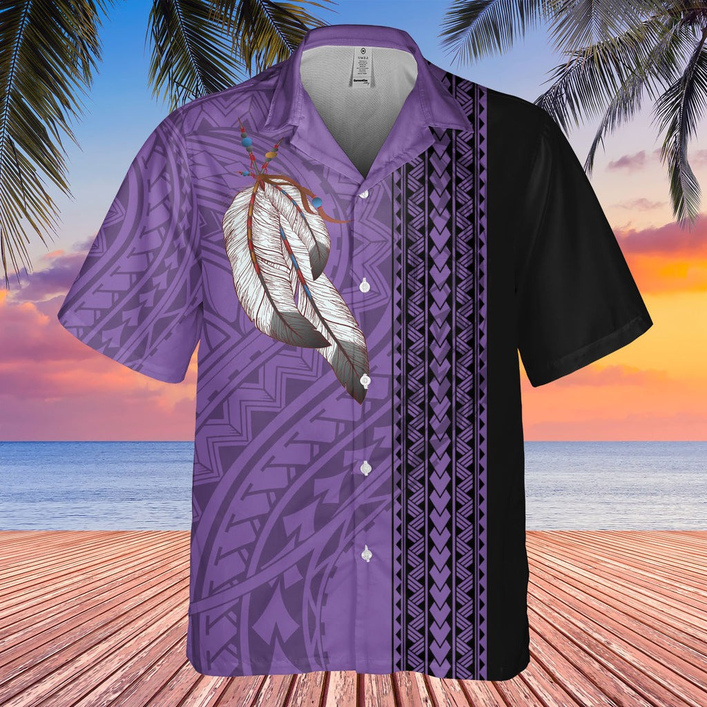 Feather Native American Hawaiian Shirt Print Design Clothing Native American Themed Gifts
