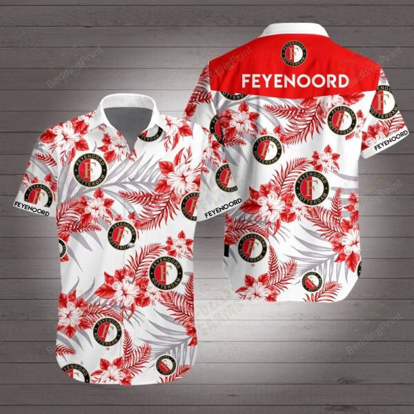 Feyenoord Hawaiian Shirt Tropical Aloha Button Up