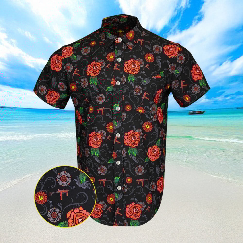 Fiesta Black Hawaiian Shirt Mens Summer Button Ups Gifts For Papa