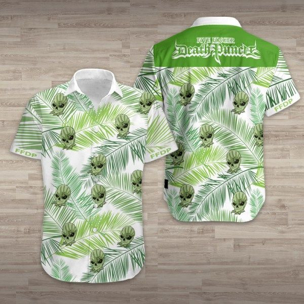 Five Finger Death Punch Hawaiian Shirt Tropical Aloha Button Up