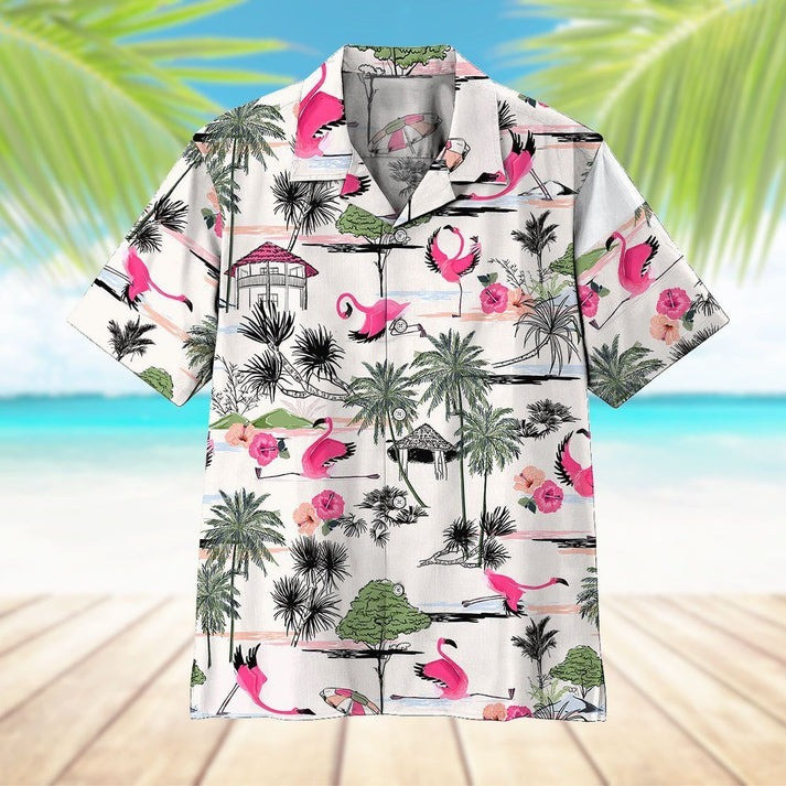 Flamingo Yoga Hawaiian Shirt Pink Aloha Shirts Cute Present For Flamingo Lovers