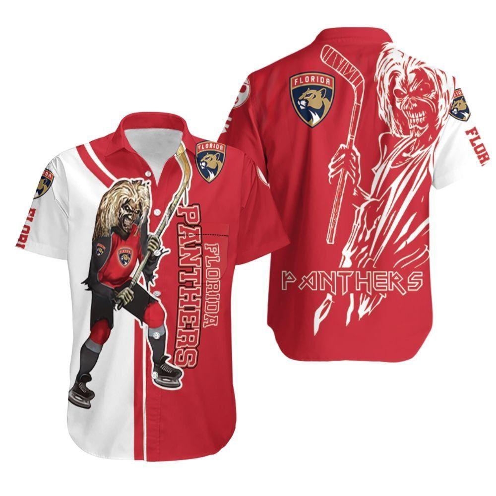 Florida Panthers And Zombie For Fan Hawaiian Shirt Tropical Aloha Button Up