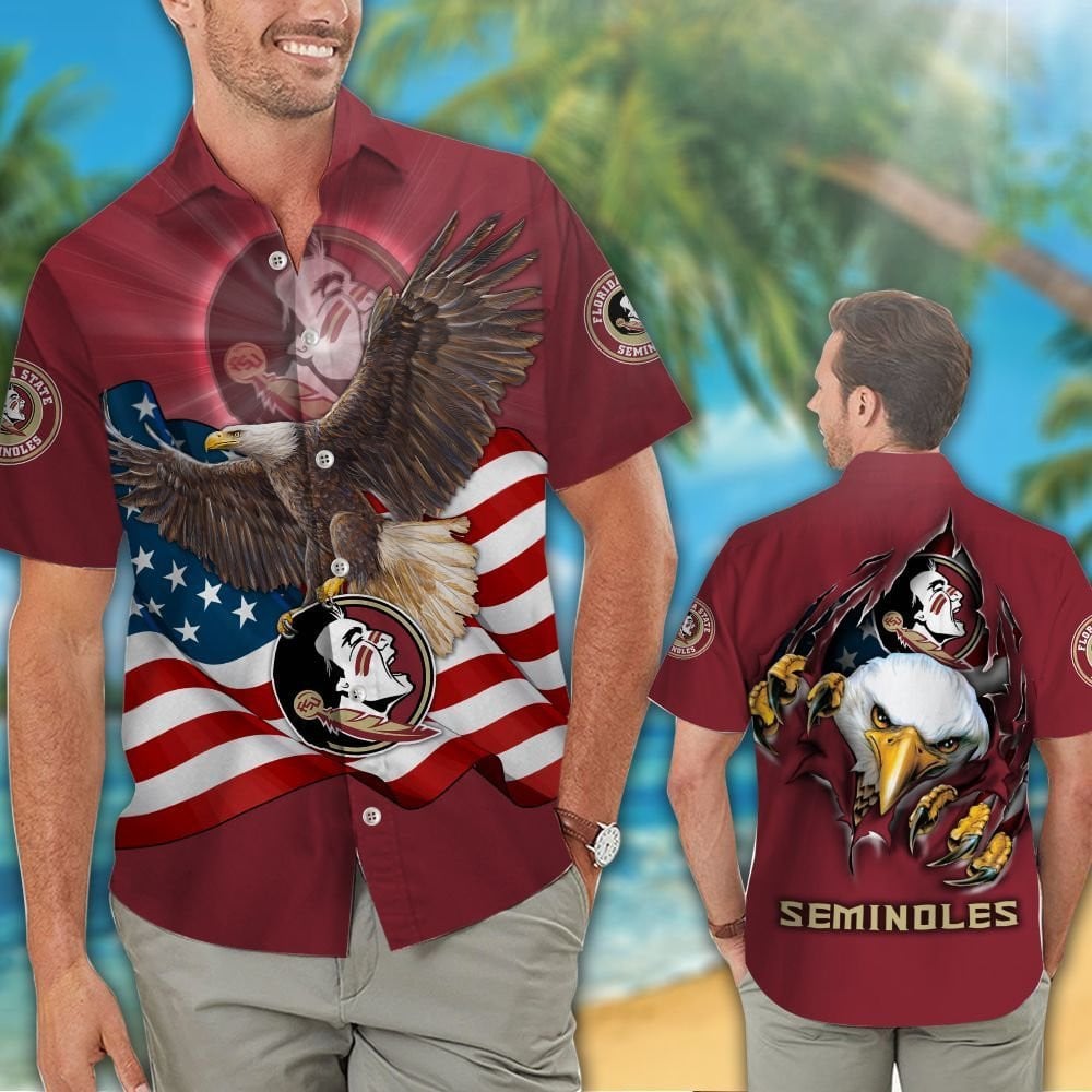 Florida State Seminoles Hawaiian Shirt Tropical Aloha Button Up