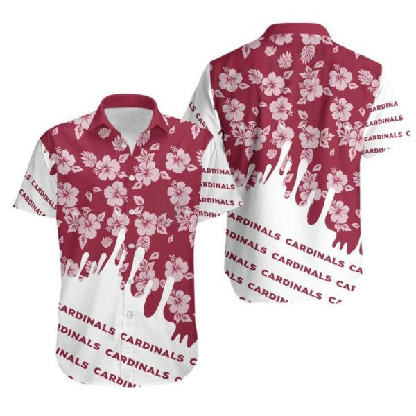 Flower Arizona Cardinals Football Hawaiian Shirt Tropical Aloha Button Up