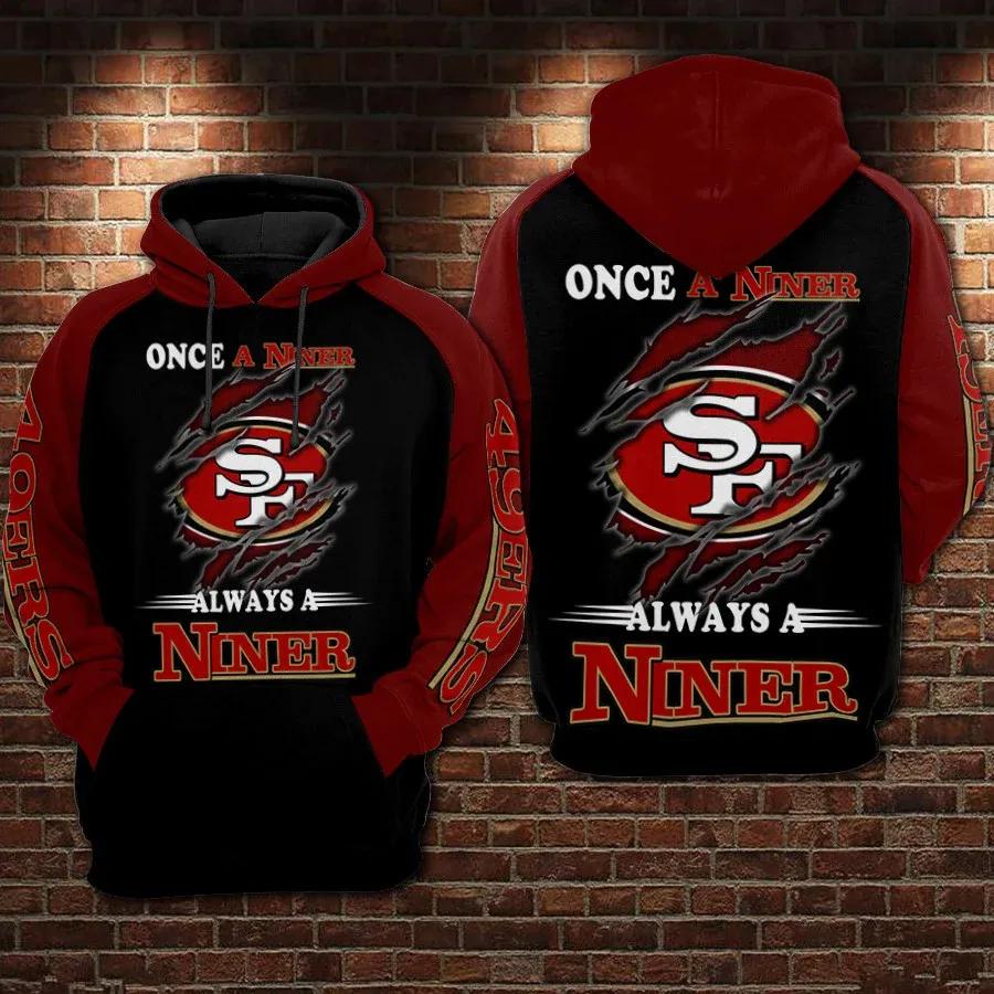Football Always A Niner San Francisco 49ers NFL 3D All Over Print Hoodie