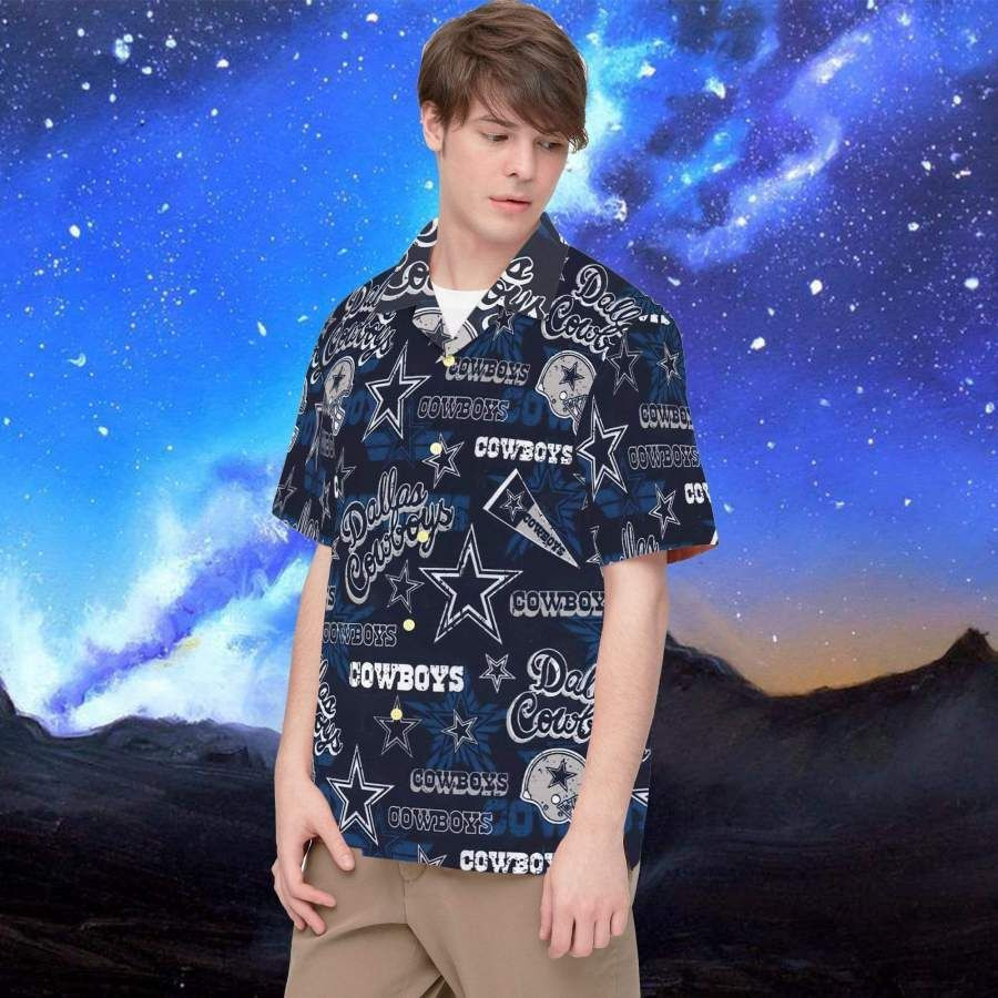 Football Dallas Cowboys Hawaiian Shirt Tropical Aloha Button Up