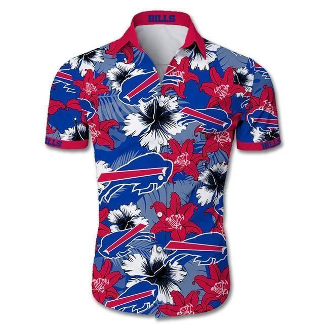 Football Tshirt Buffalo Bills Hawaiian Shirt Tropical Aloha Button Up