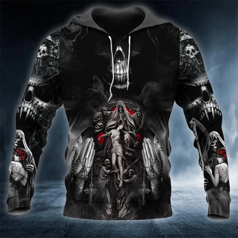 Forbidden Love Gothic Beauty The Death Angel Skull 3D All Over Print Hoodie