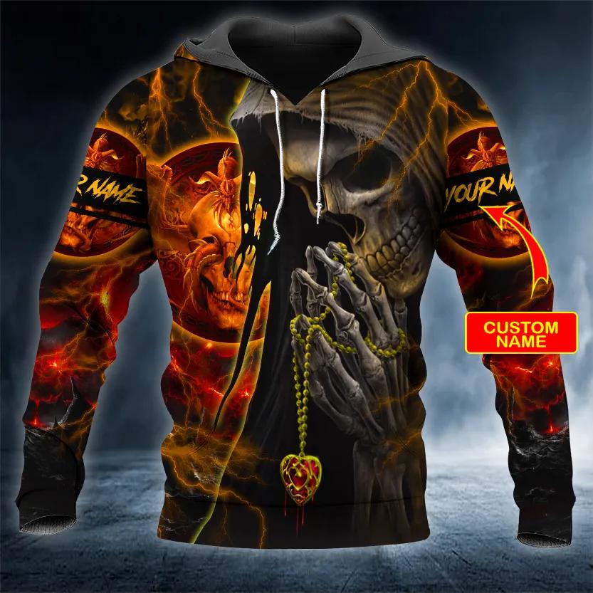 Forbidden Prayer Skull Custom 3D All Over Print Hoodie