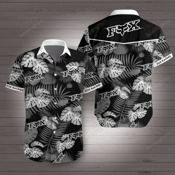 Fox Racing Hawaiian Shirt Tropical Aloha Button Up