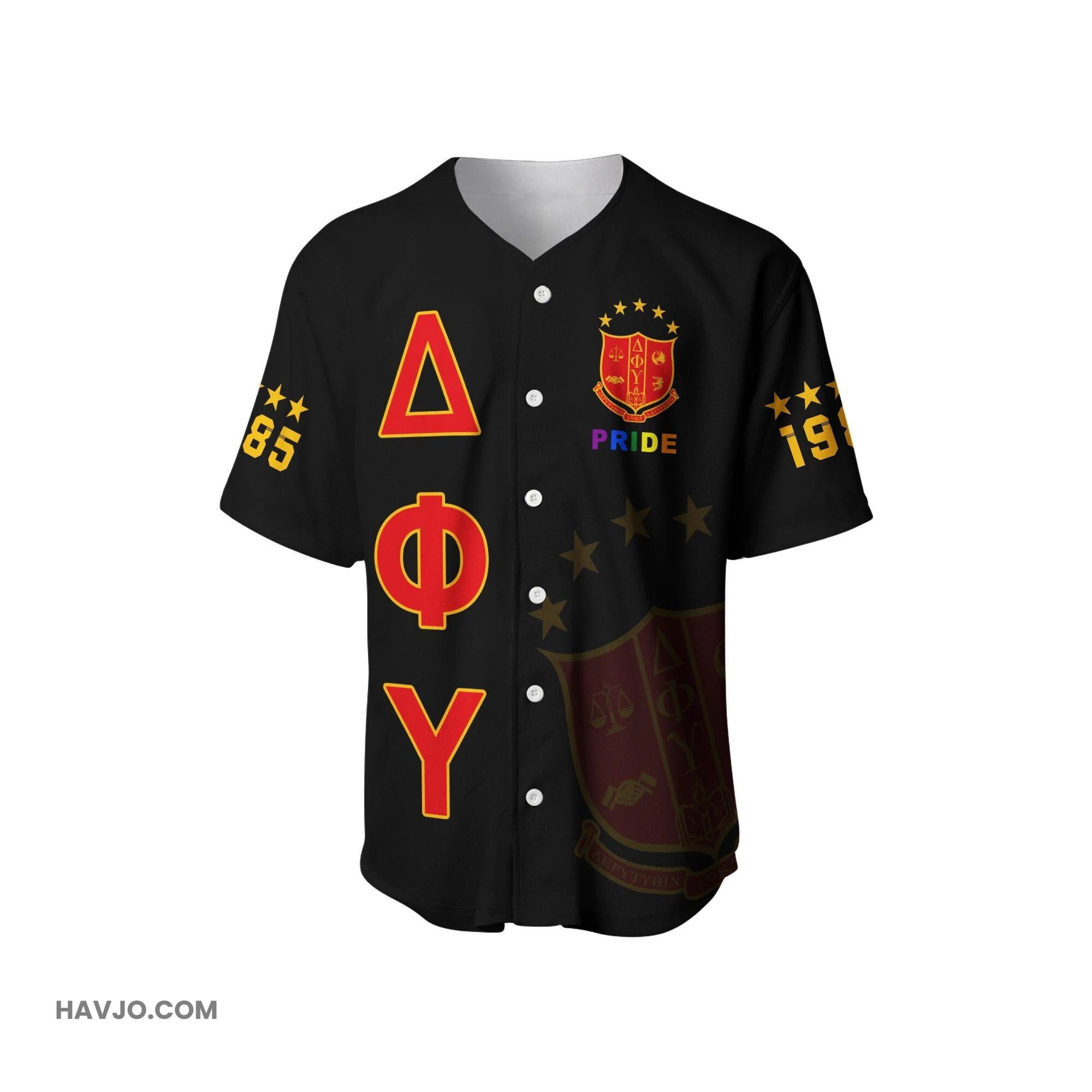 Fraternity DELTA PHI UPSILON PRIDE (BLACK) Baseball Jersey