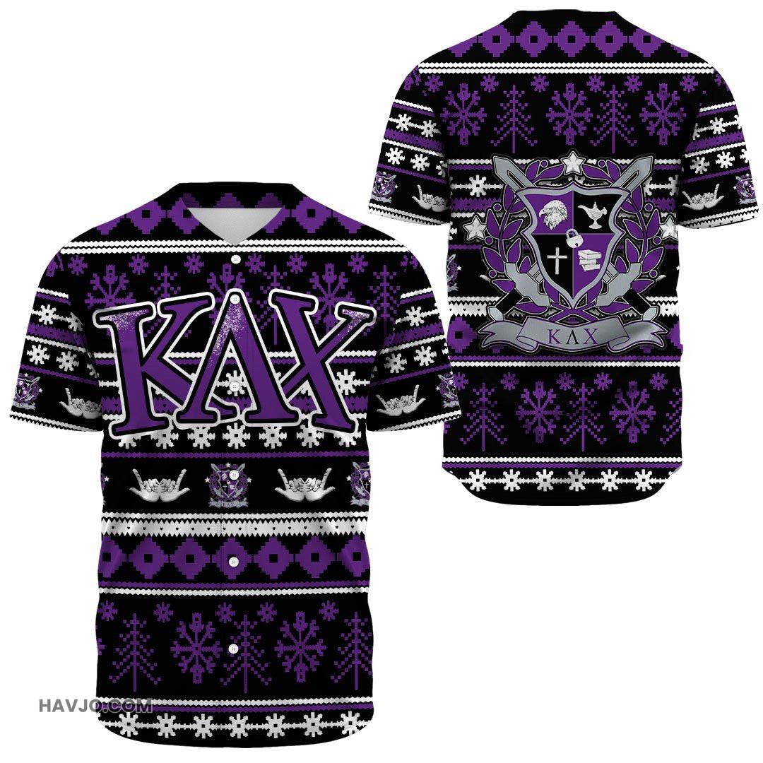 Fraternity Kappa Lambda Chi Letter Christmas Baseball Jersey