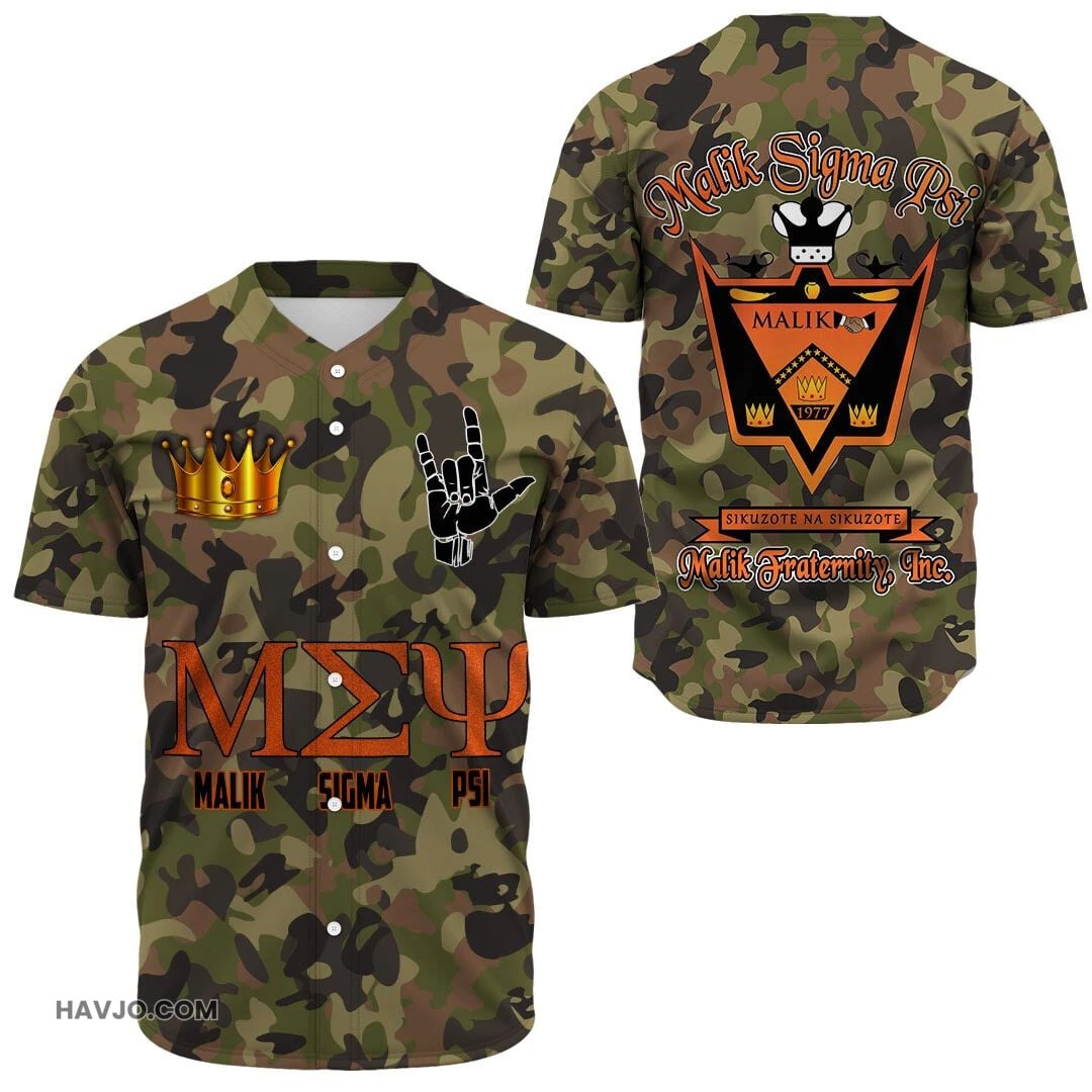Fraternity Malik Sigma Psi Camo Baseball Jersey