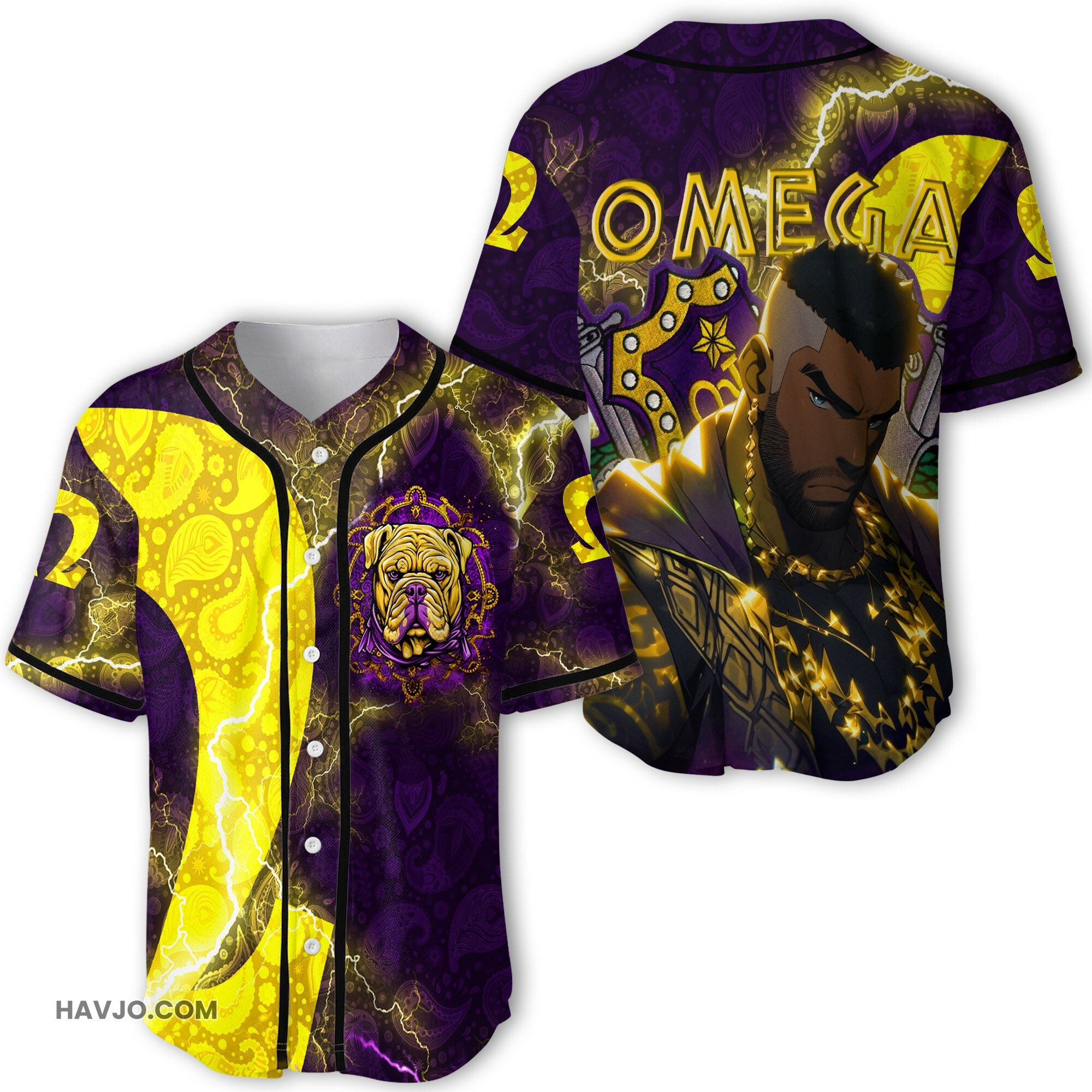 Fraternity OPP Bulldog Thunder Style Baseball Jersey