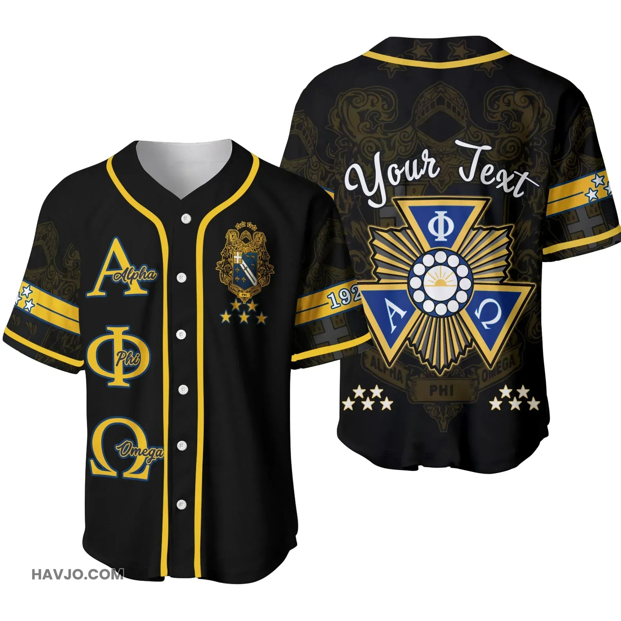 Fraternity Personalised Alpha Phi Omega Baseball Jersey