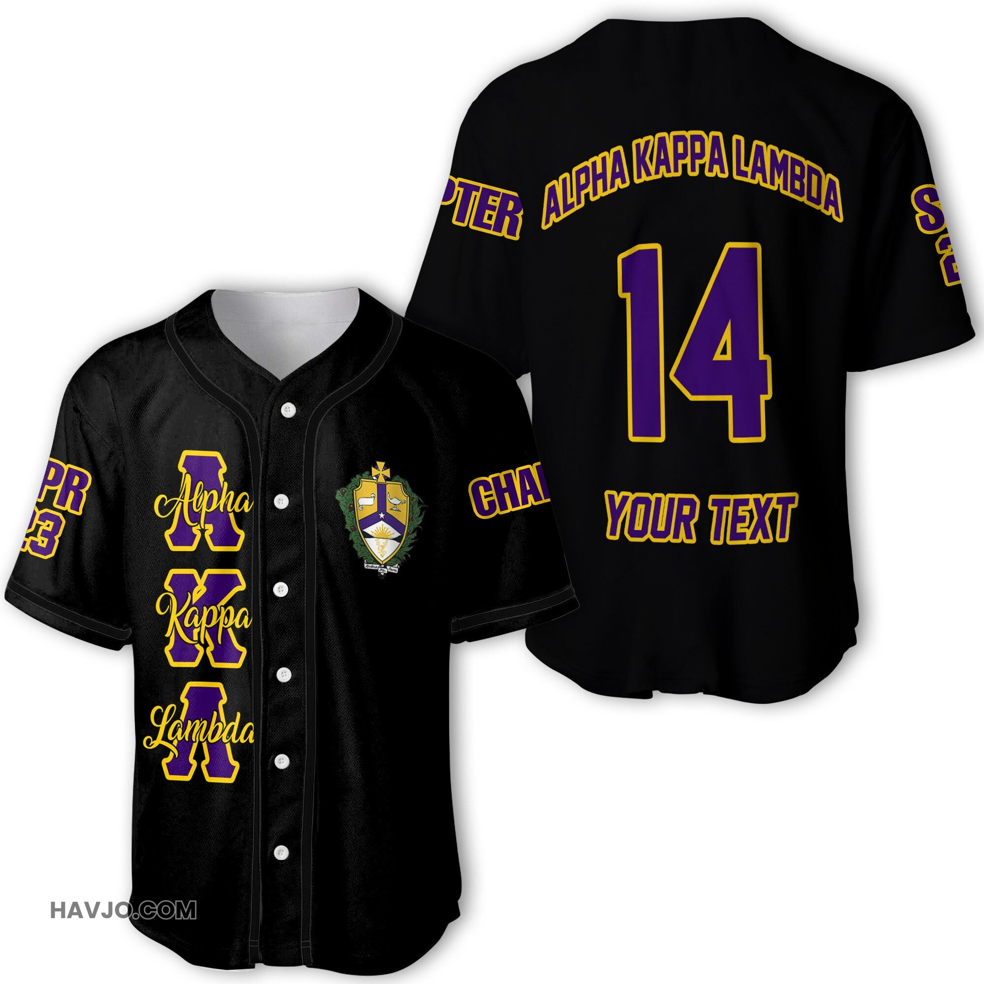 Fraternity Personalized Alpha Kappa Lambda Original Dark Style Baseball Jersey