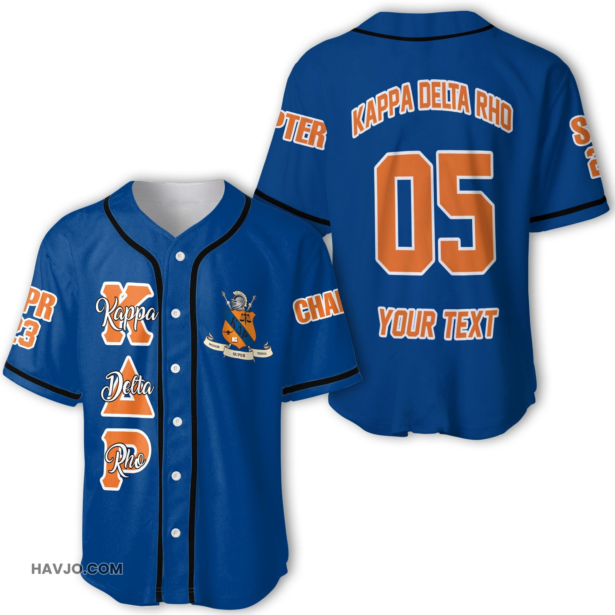 Fraternity Personalized Kappa Delta Rho Original Blue Style Baseball Jersey
