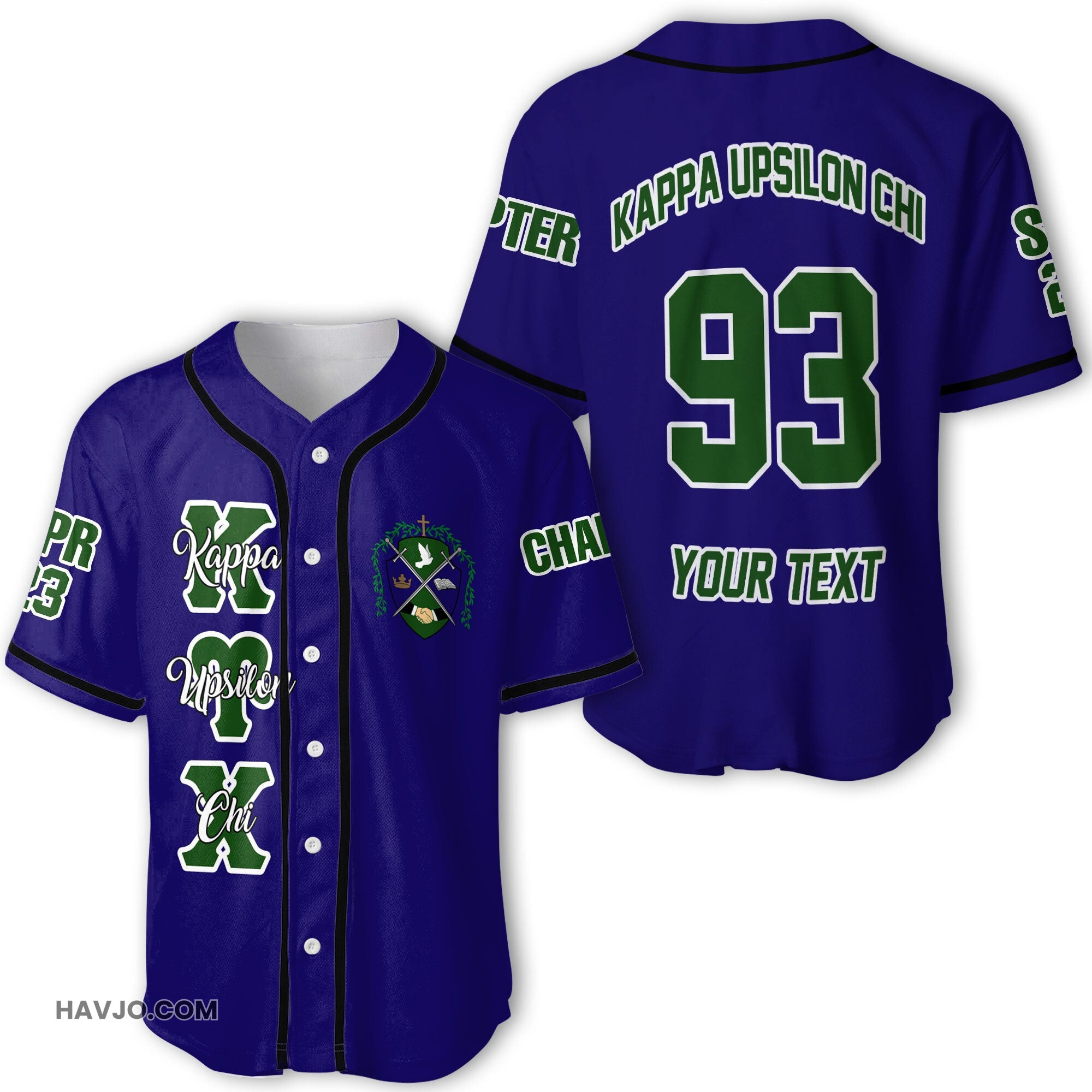 Fraternity Personalized Kappa Upsilon Chi Original Blue Style Baseball Jersey