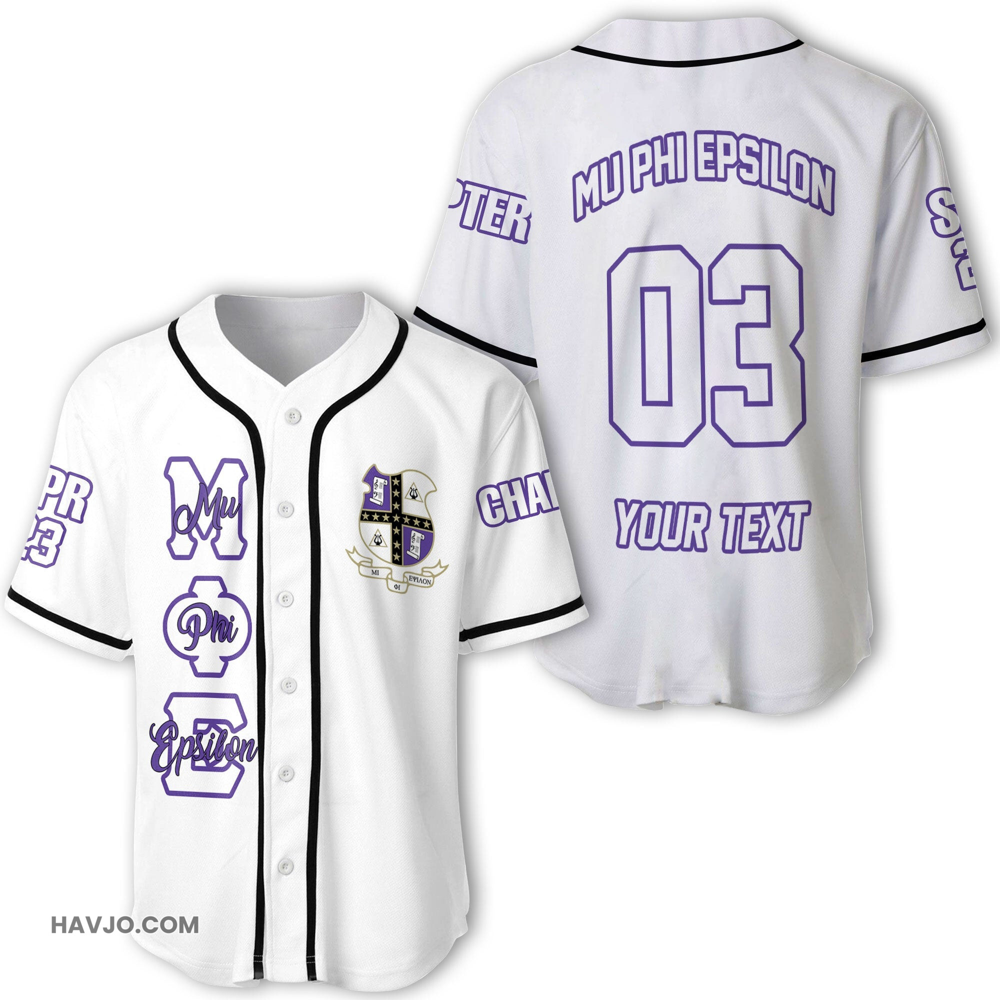 Fraternity Personalized Mu Phi Epsilon Original White Style Baseball Jersey