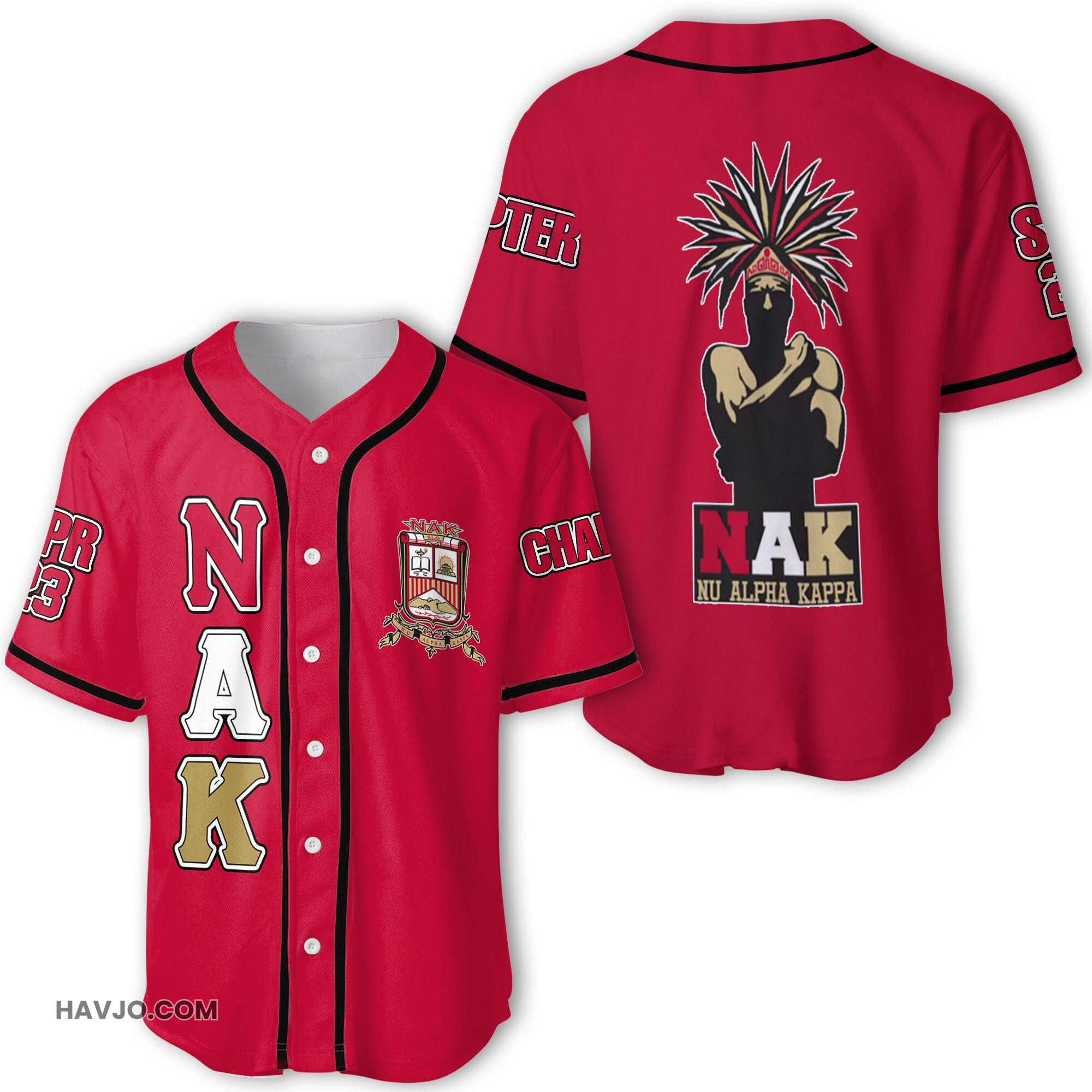 Fraternity Personalized Nu Alpha Kappa Original Sympol NAKs Style Baseball Jersey