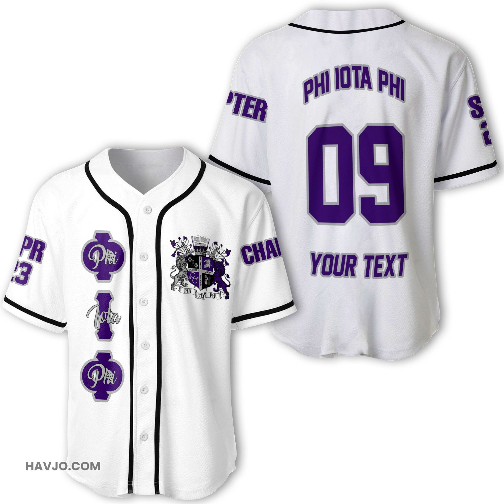 Fraternity Personalized Phi Iota Phi Original White Style Baseball Jersey