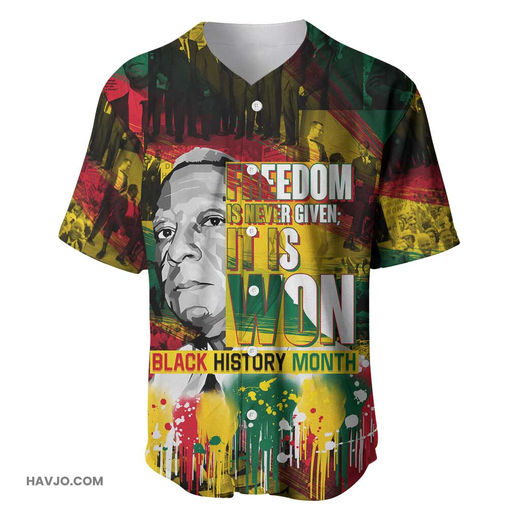 Freedom Is Never Given It Is Won Asa Philip Randolph Baseball Jersey