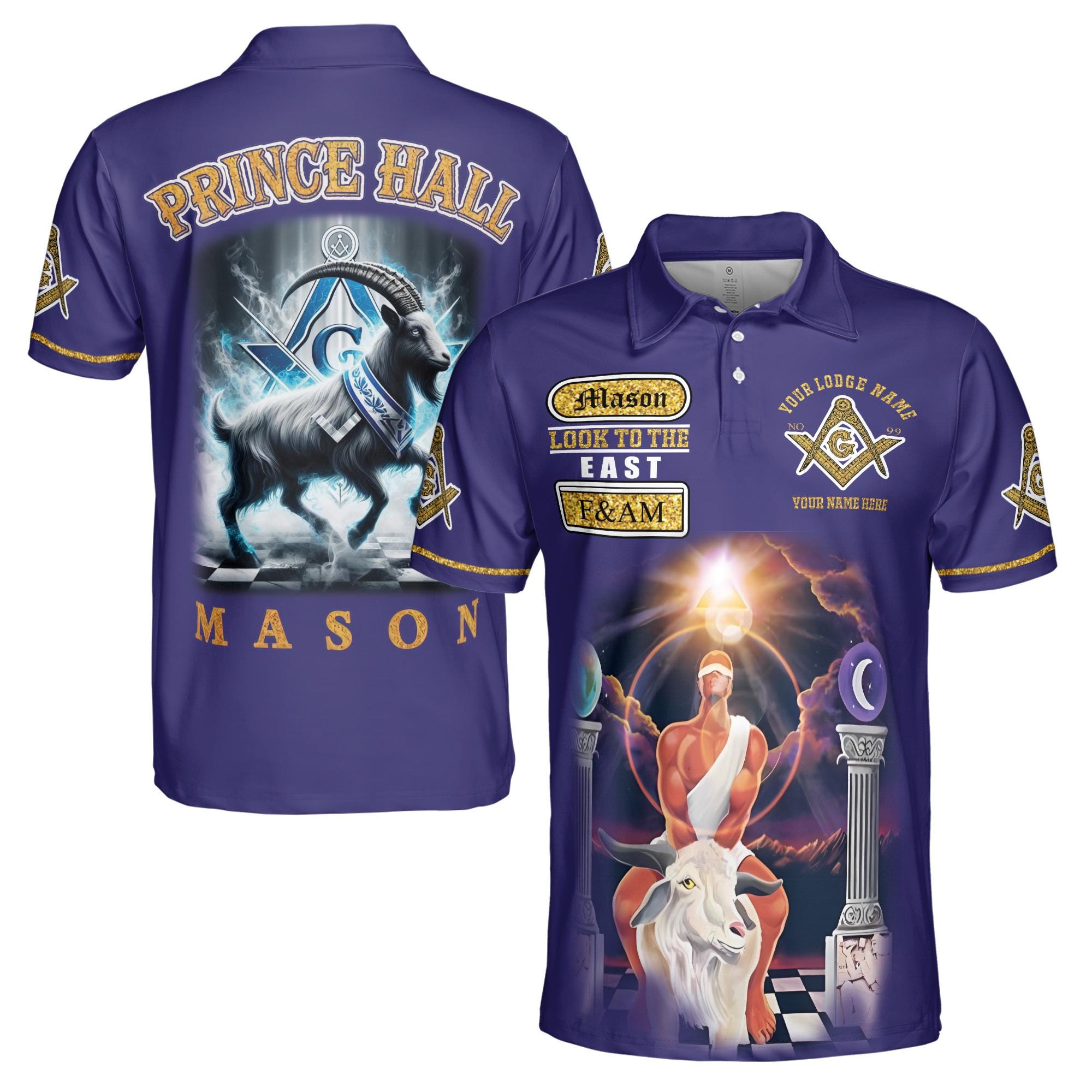 Freemason Prince Hall Masonic Medieval Astral Men's Polo Shirt