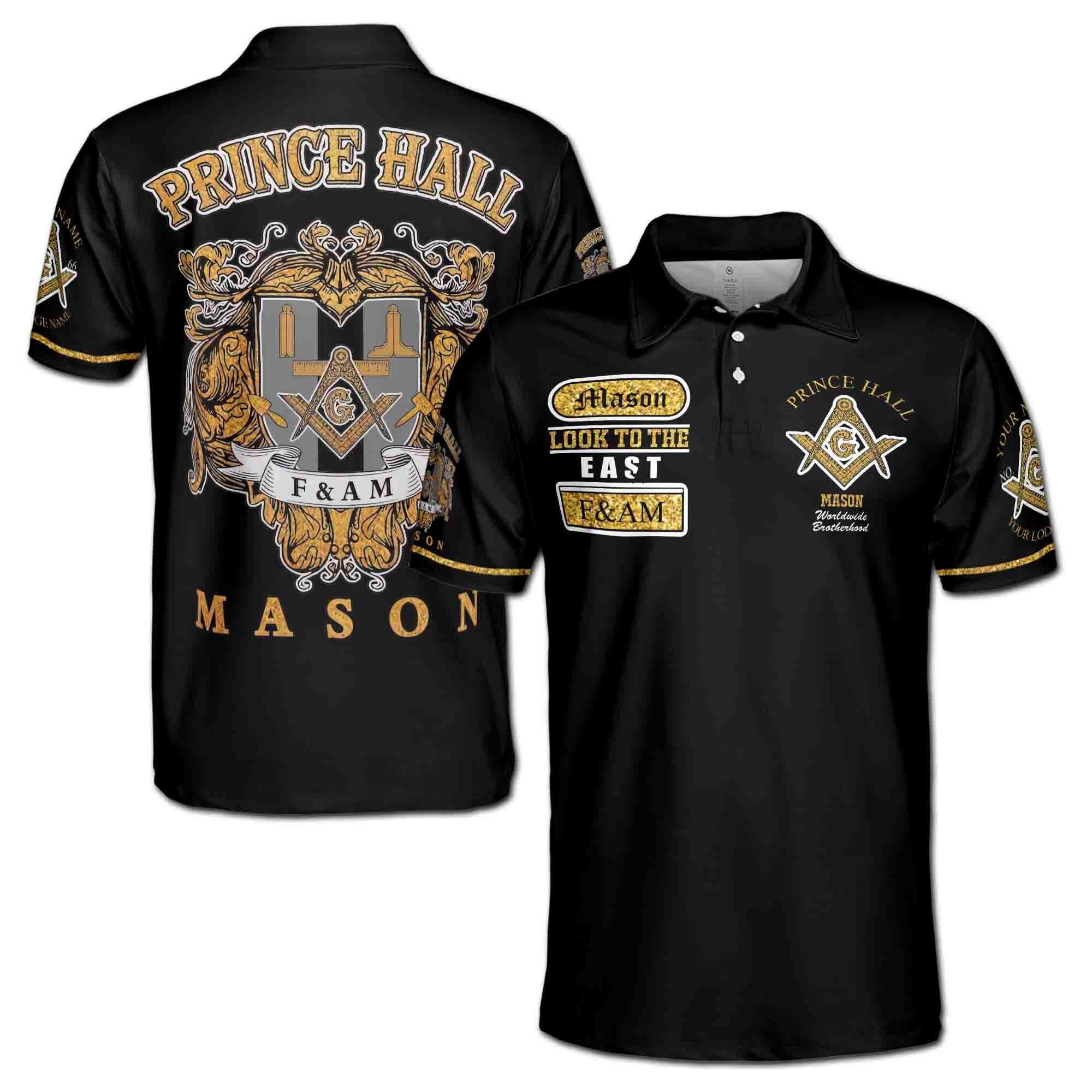 Freemasonry Prince Hall Men's Polo Shirt, Personalized Masonic Lodge Apparel