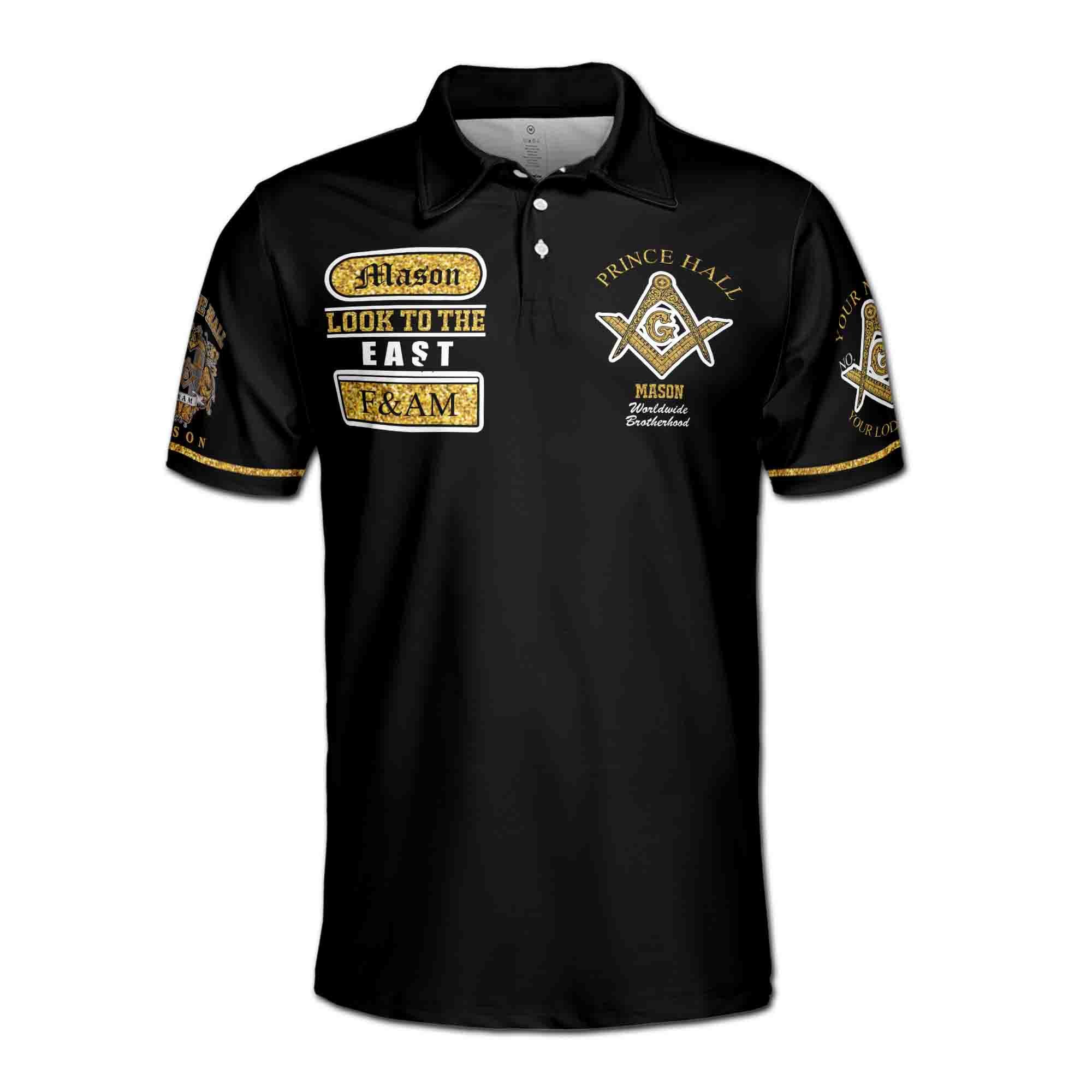 Alternative view of Freemasonry Prince Hall Men's Polo Shirt, Personalized Masonic Lodge Apparel