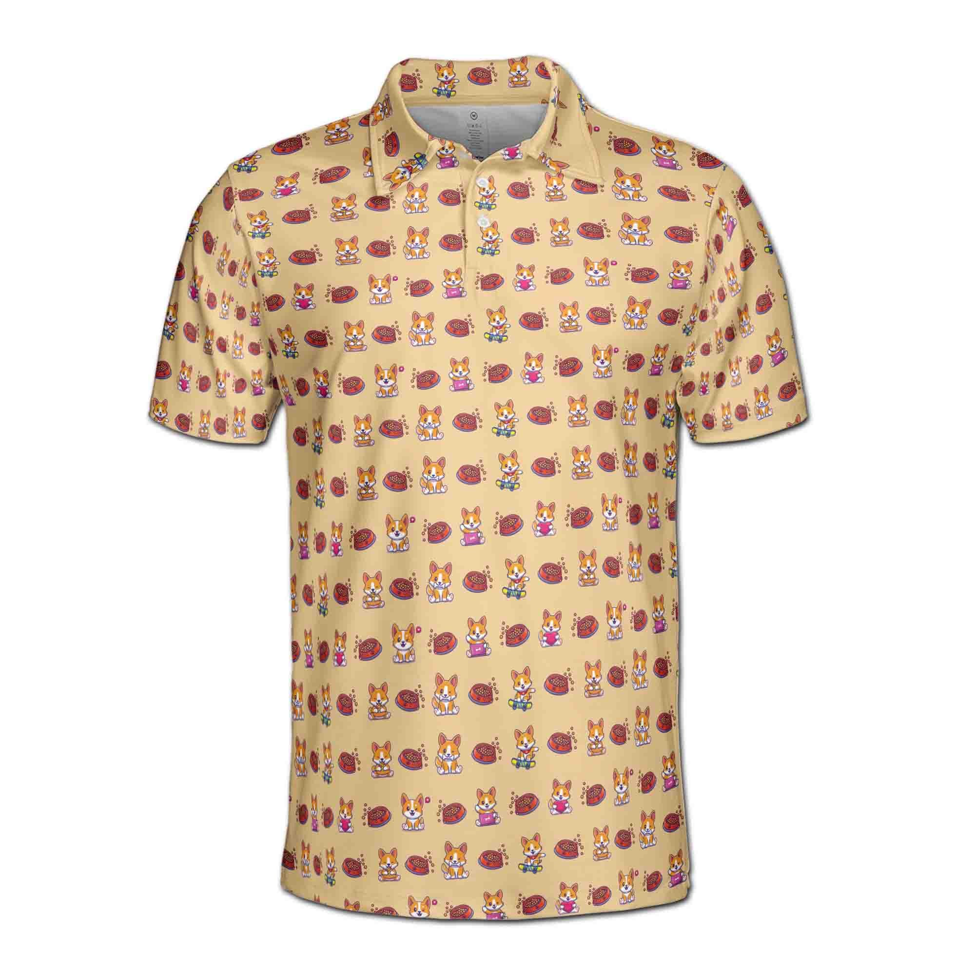 Funny Dog Doodle Men's Golf Polo Shirt - Image 3