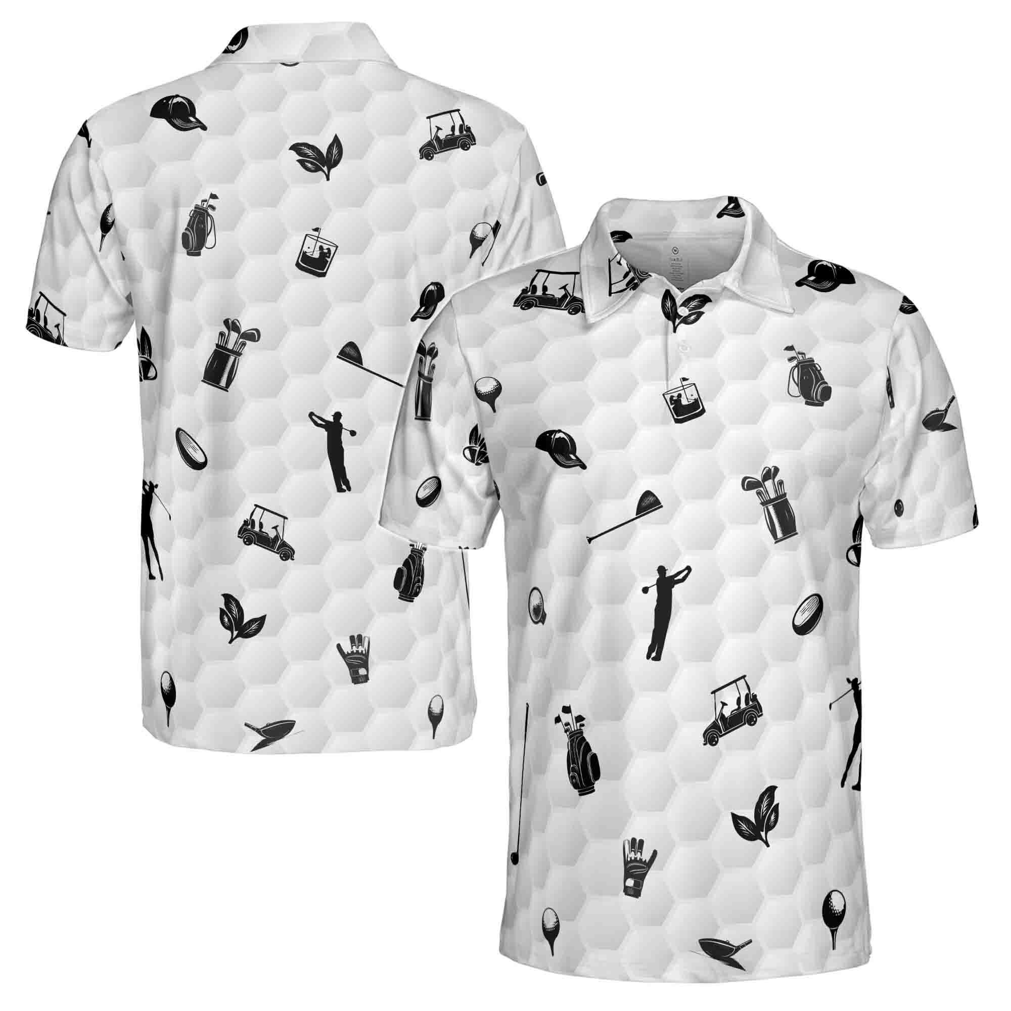 Funny Golf Icon Golfer Silhouette  Golf Men's Polo Shirt