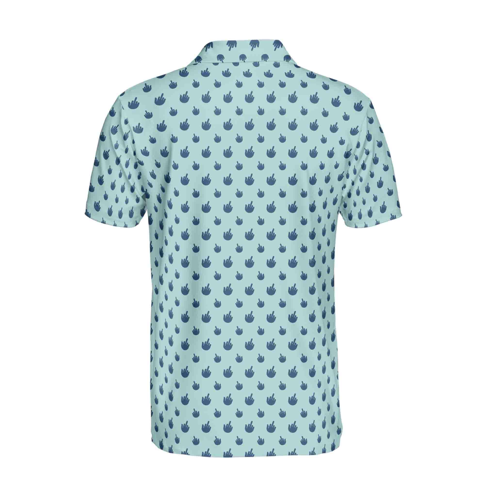 Funny Middle Finger Doodle Style Golf Men's Polo Shirt, Gift For Golf Lover - Image 6