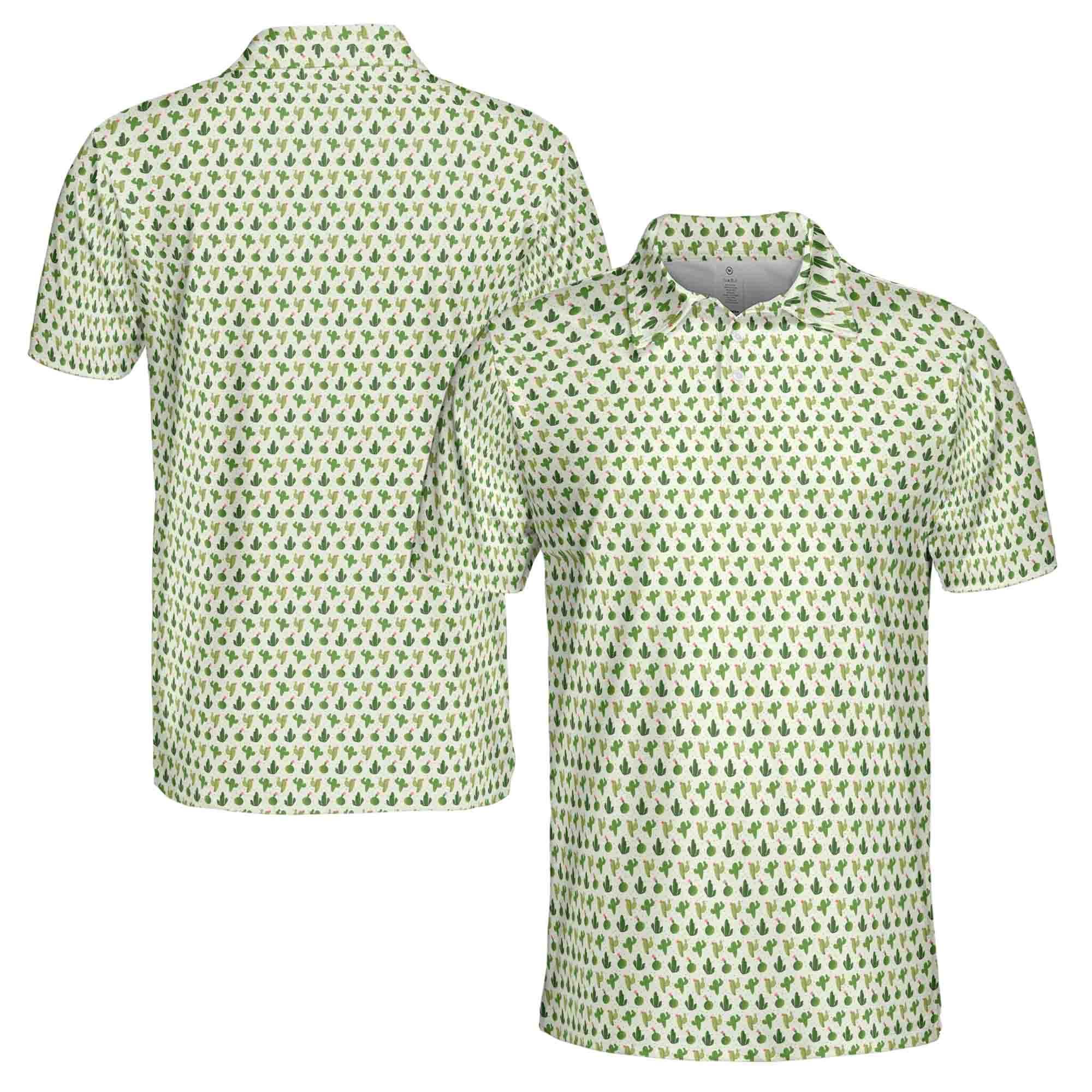 Funny Tiny Cactus Doodle Golf Men's Polo Shirt