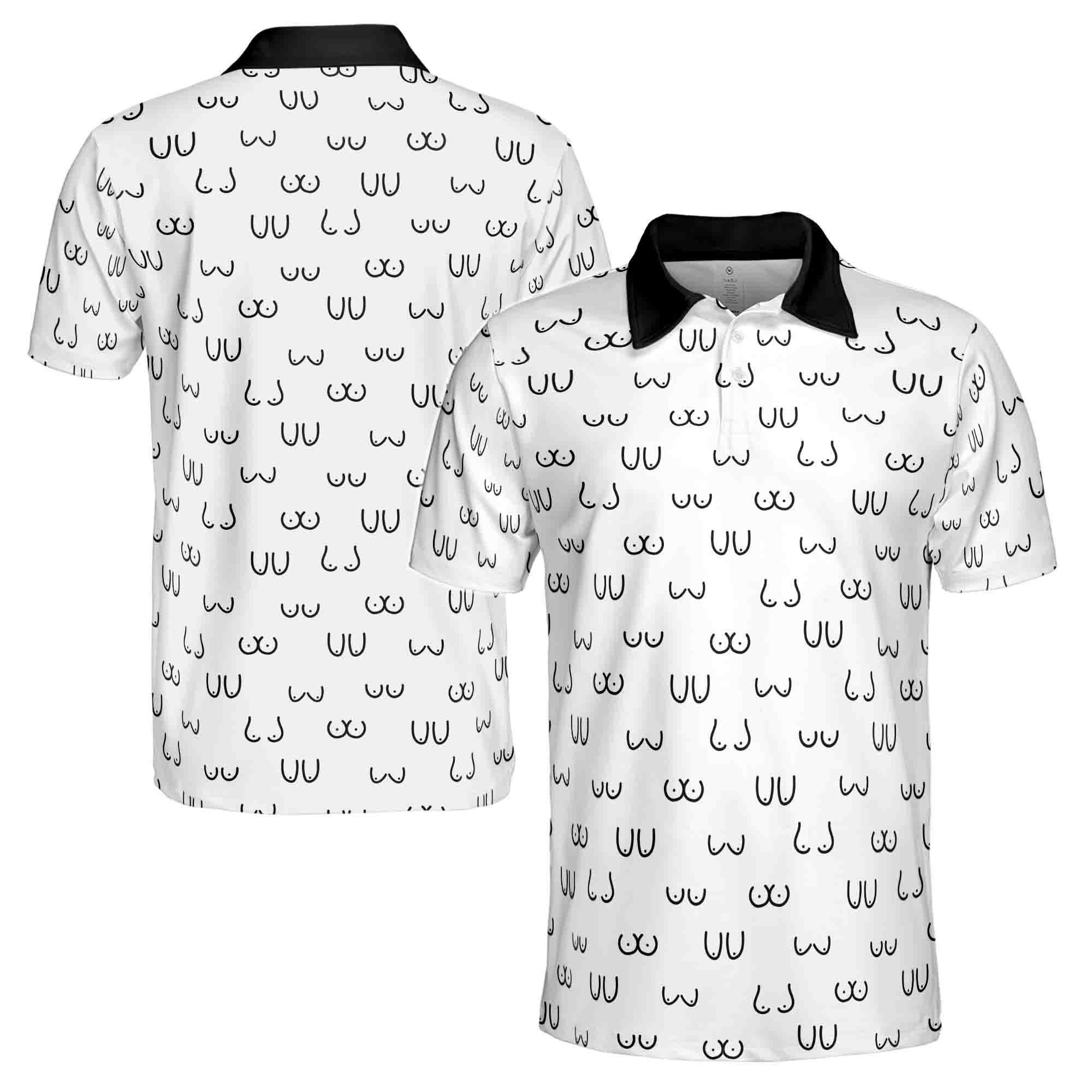 Funny Women Breast Doodle Men's Polo Shirt
