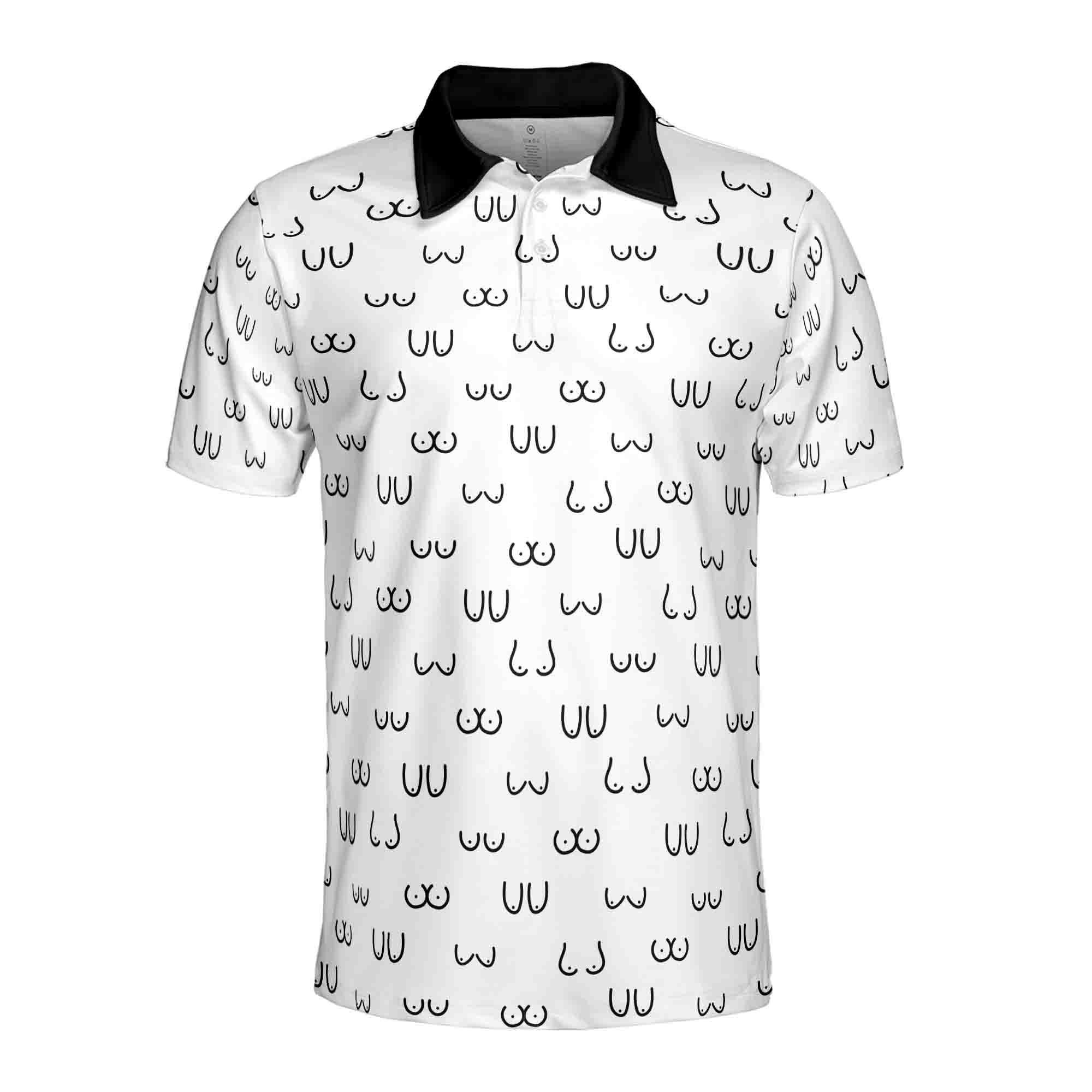 Alternative view of Funny Women Breast Doodle Men's Polo Shirt