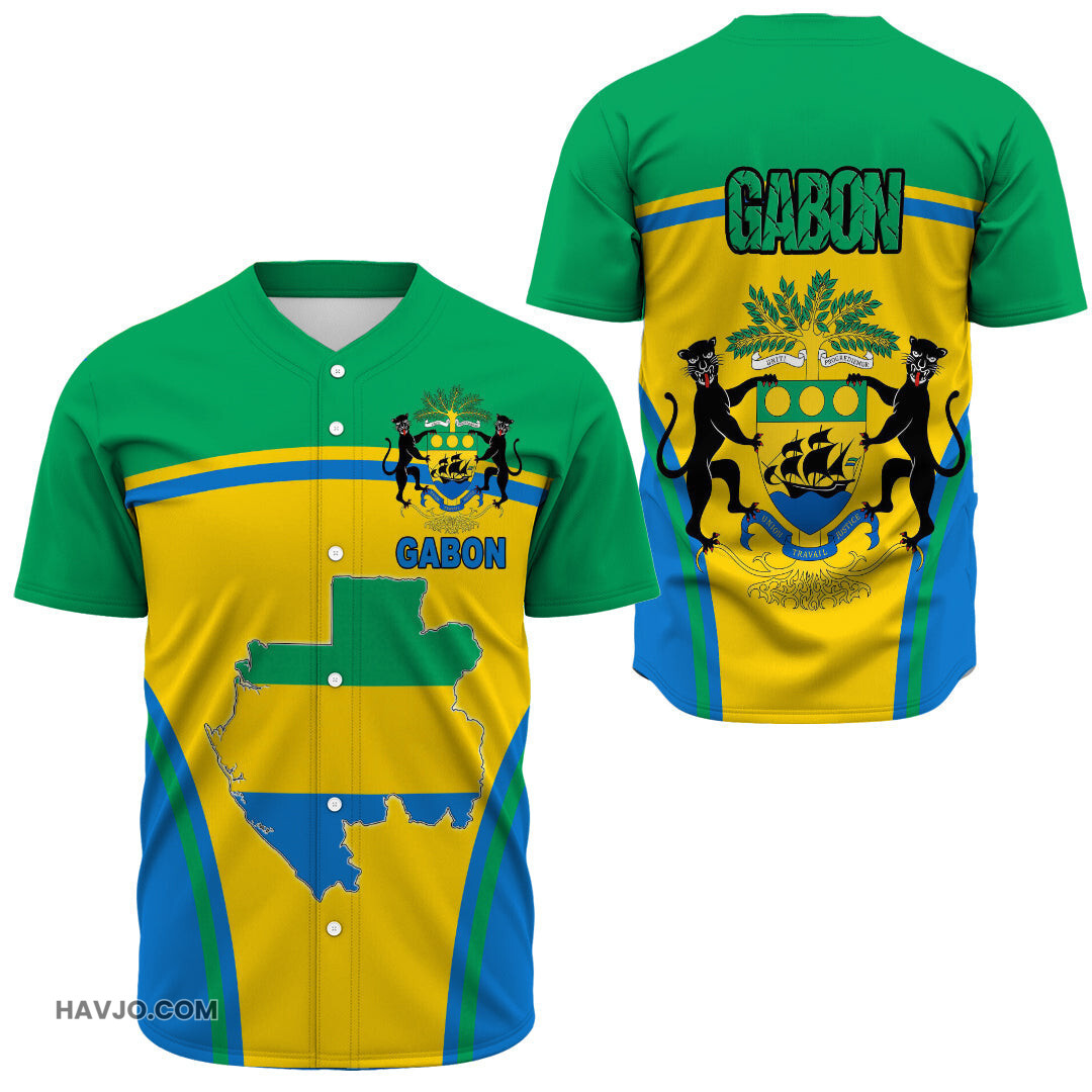 Gabon Active Flag Baseball Jersey