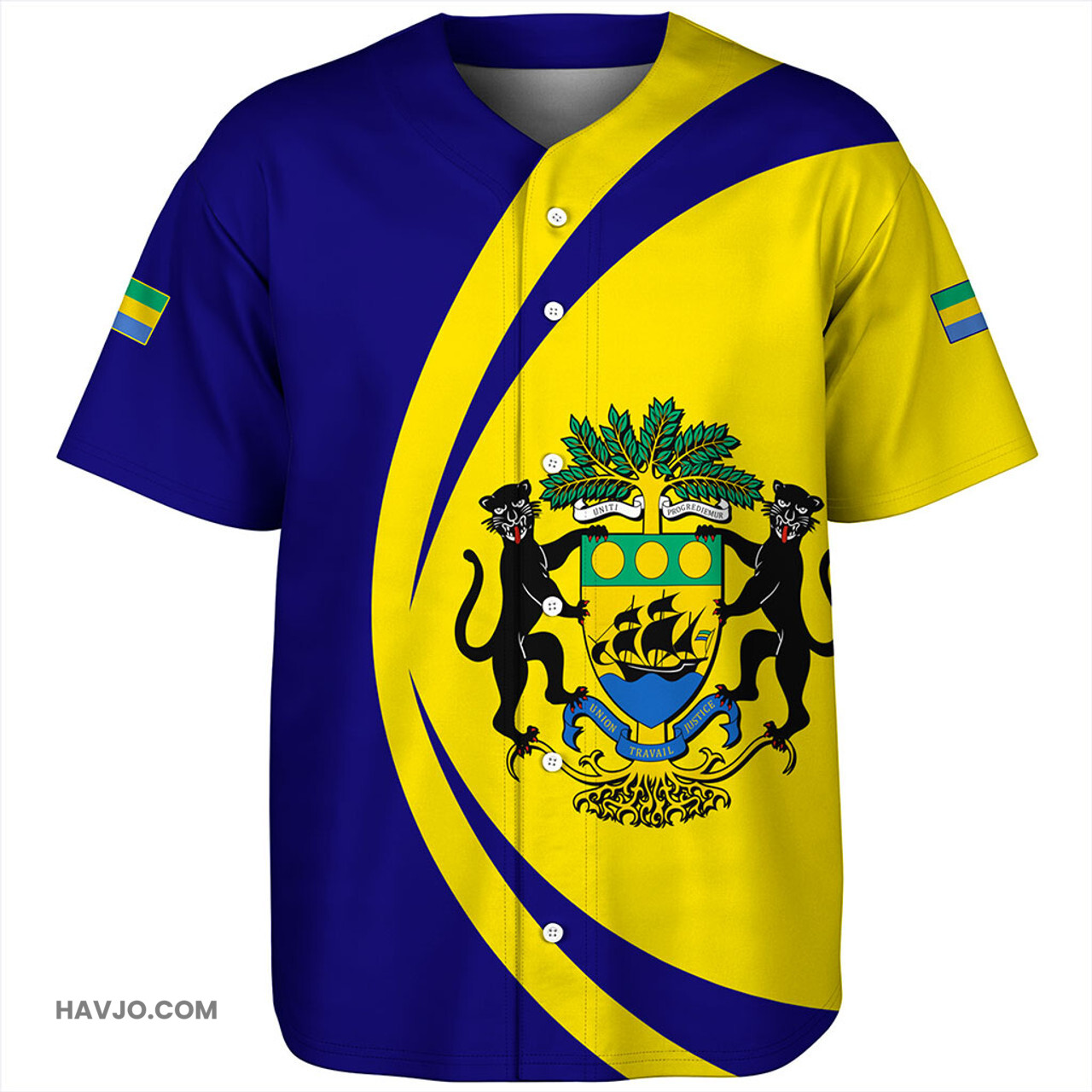 Gabon Circle Style Baseball Jersey
