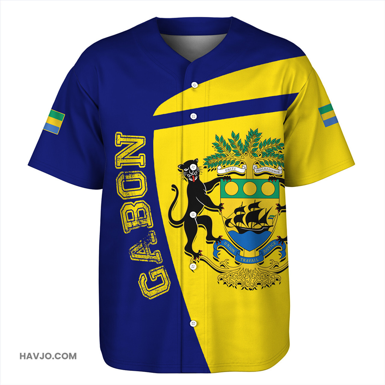 Gabon Half Concept Baseball Jersey