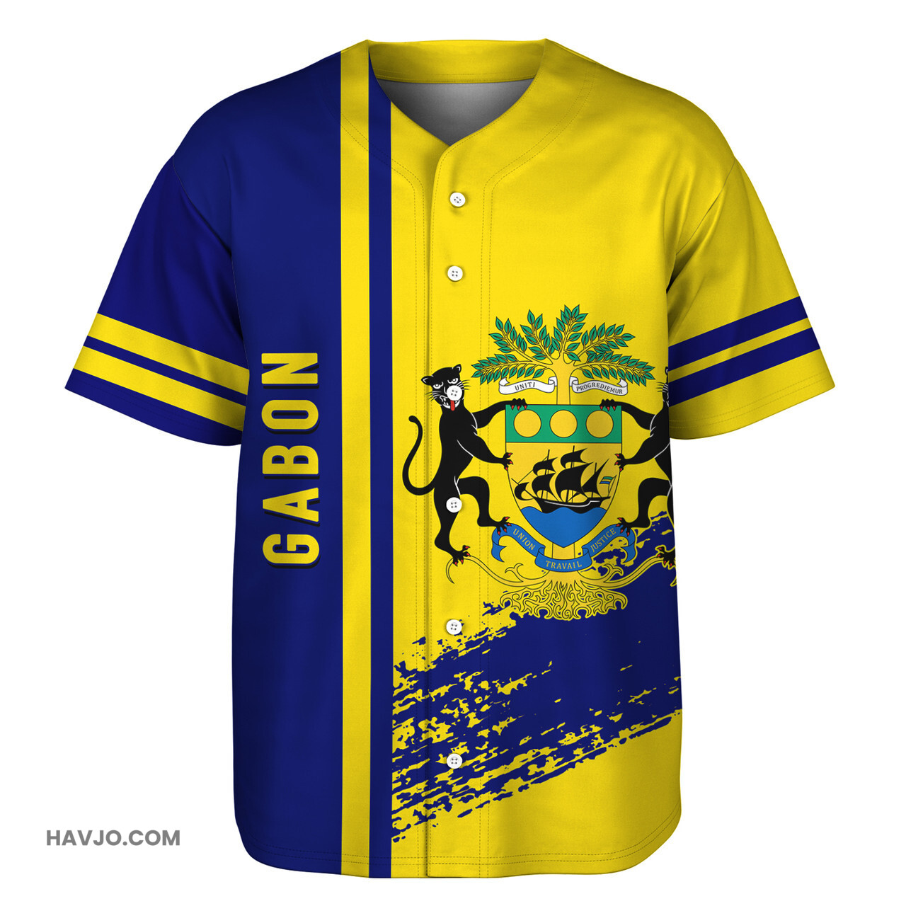 Gabon Quater Style Baseball Jersey